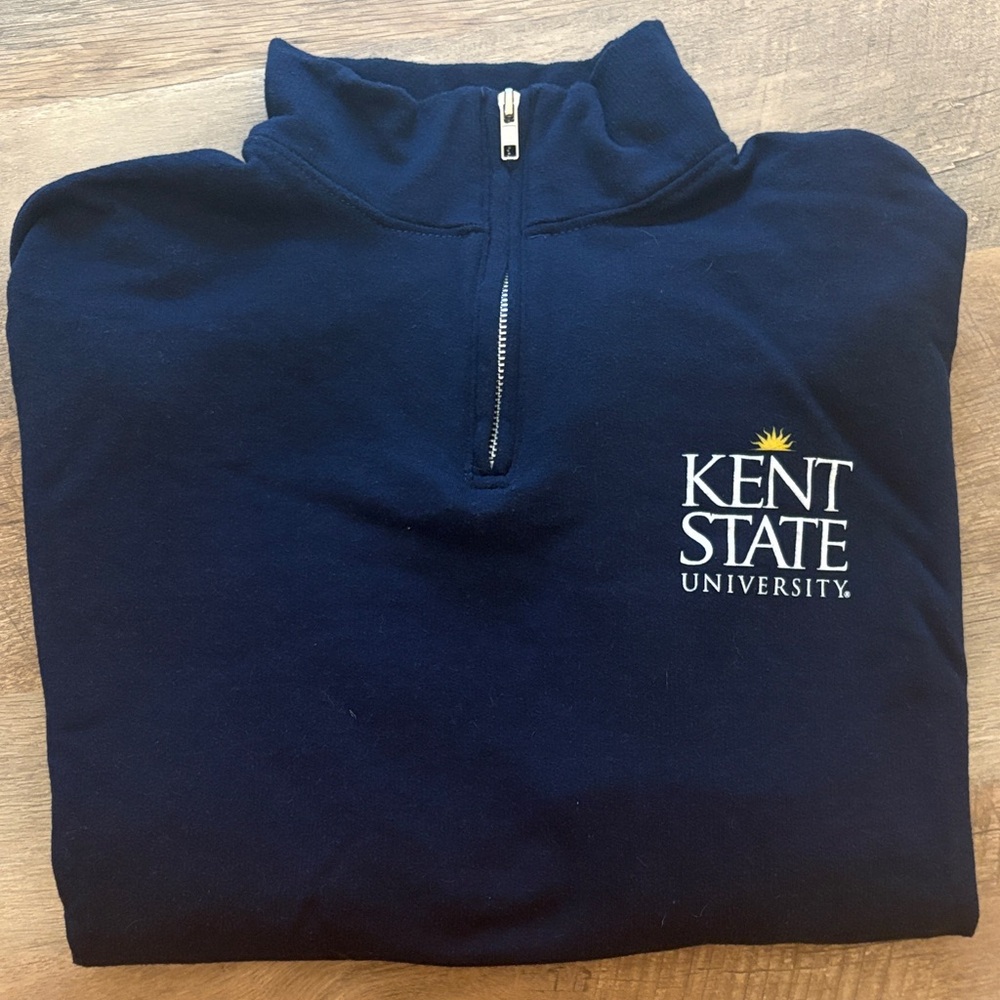 Kent State University Navy Zip Up Sweater